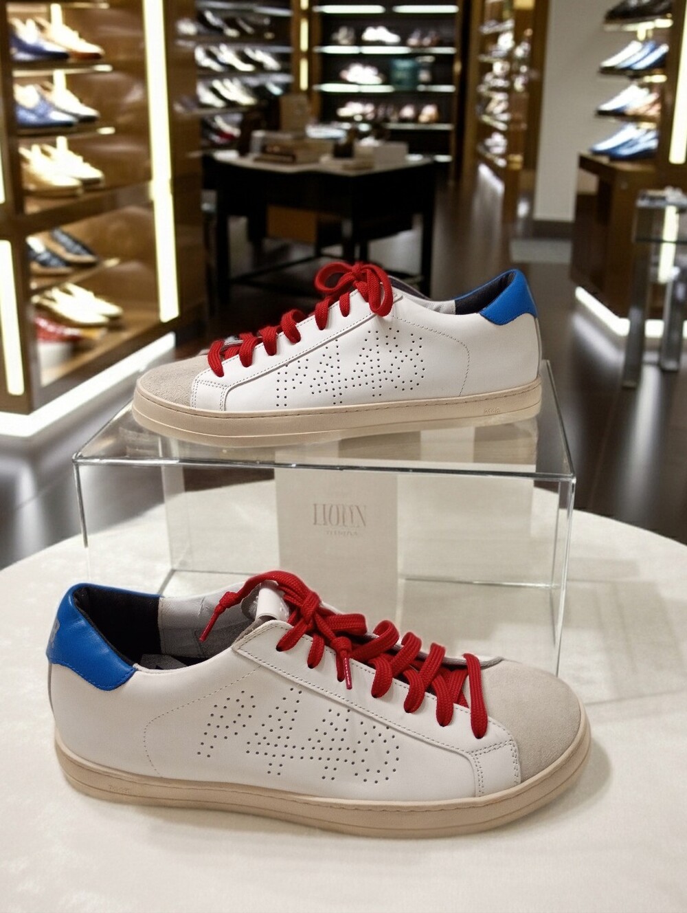 New P448 Skate Leather Upper Sneakers Women's EU 42 Red, Cream, Blue